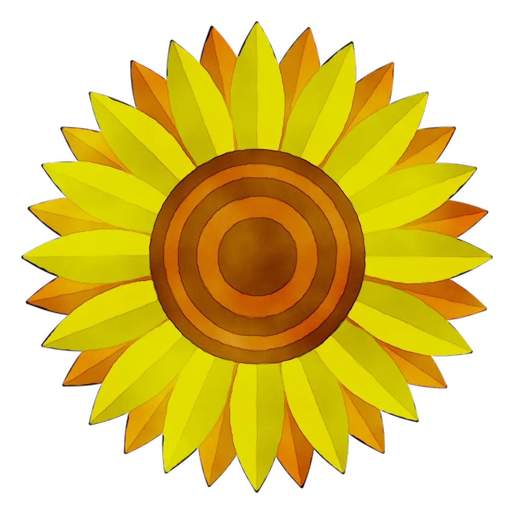 Bright Sunflower Illustration in Yellow