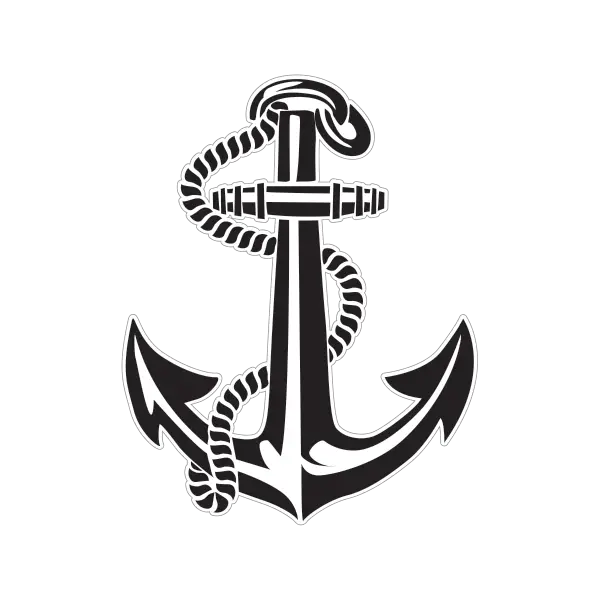 Black Anchor Symbol with Rope Design