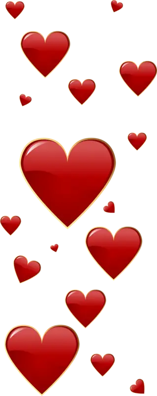 Multiple Red Romantic Hearts Design