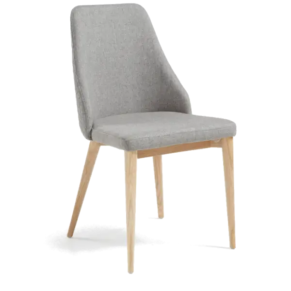 Modern Gray Chair with Wooden Legs