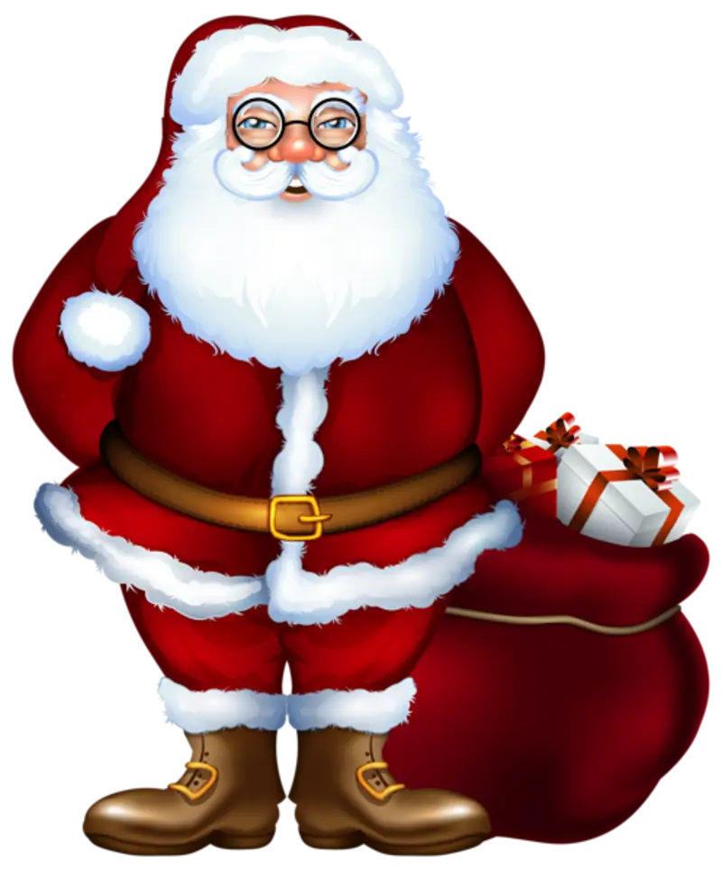 Santa Claus Carrying Gift Sack for Christmas