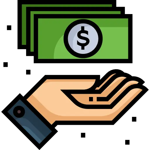 Graphic of Hand with Dollar Bills