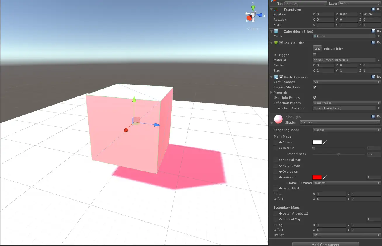 3D Cube in Unity Software