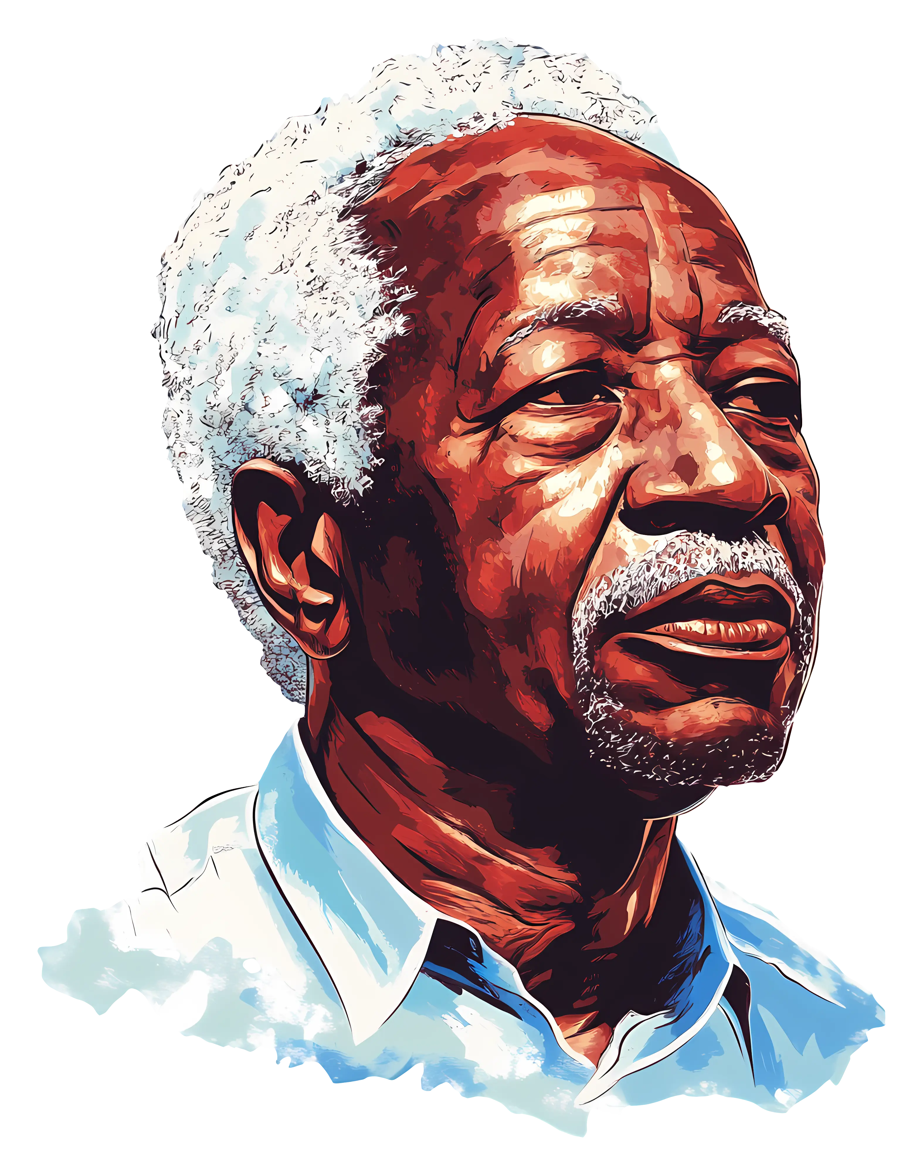 Elderly Man in Colorful Illustration