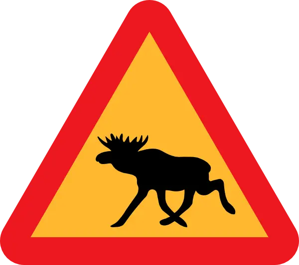 Moose Warning Traffic Sign