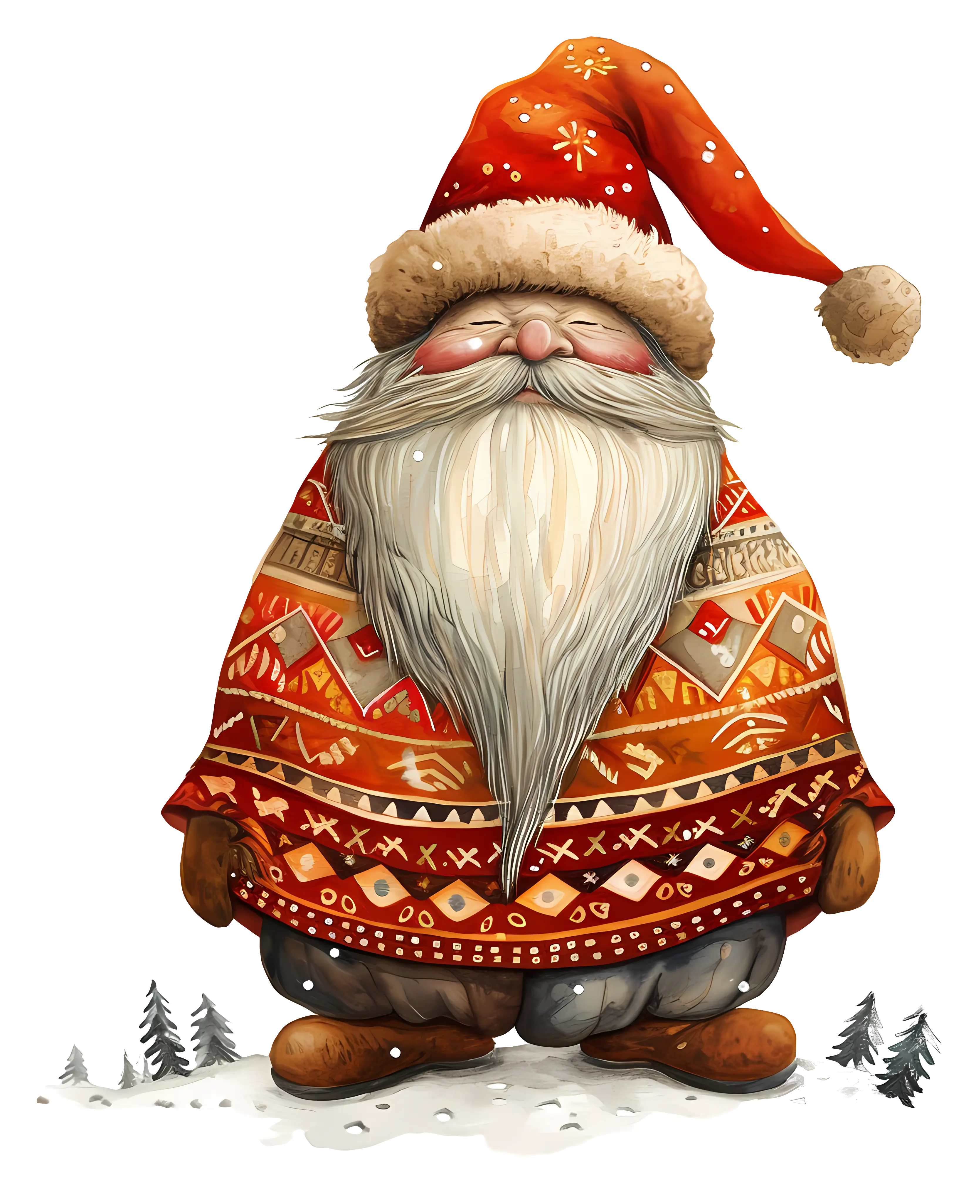 Christmas Gnome in Decorative Winter Outfit