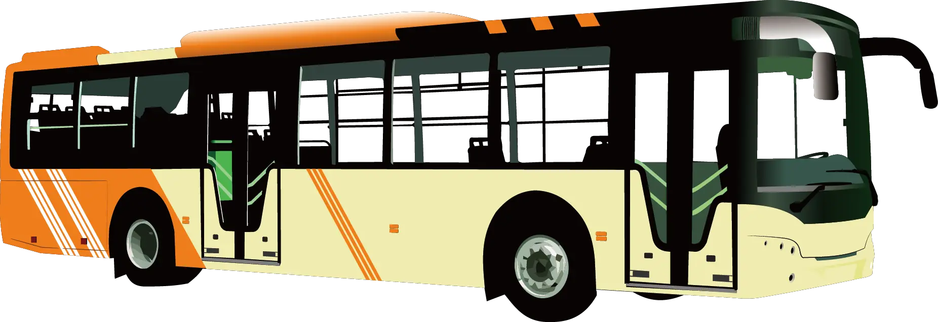 Orange and Yellow Public Transport Bus
