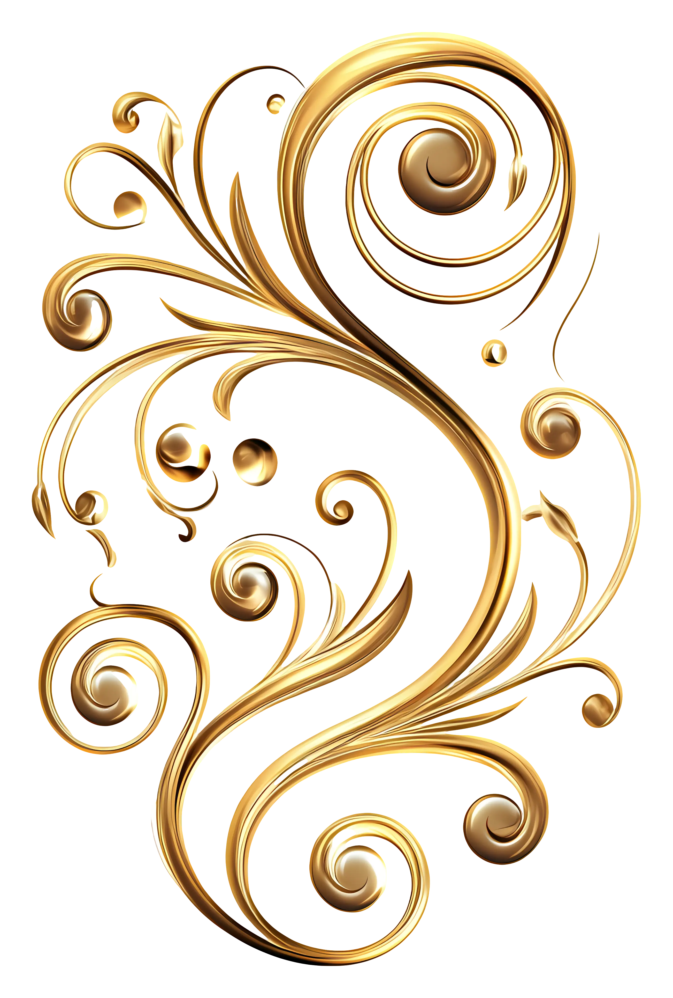 Golden Swirl Ornament Design