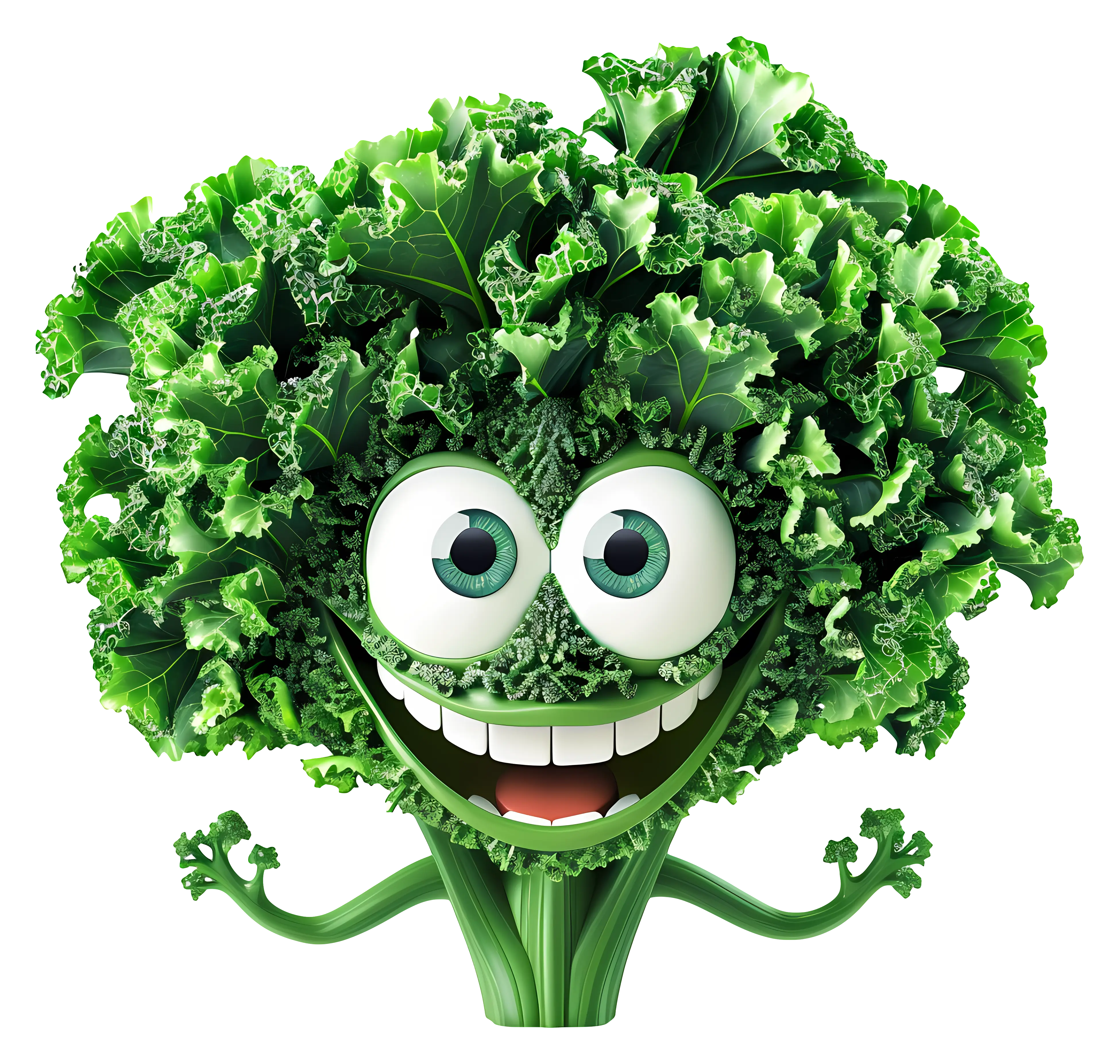 Happy Cartoon Broccoli Character