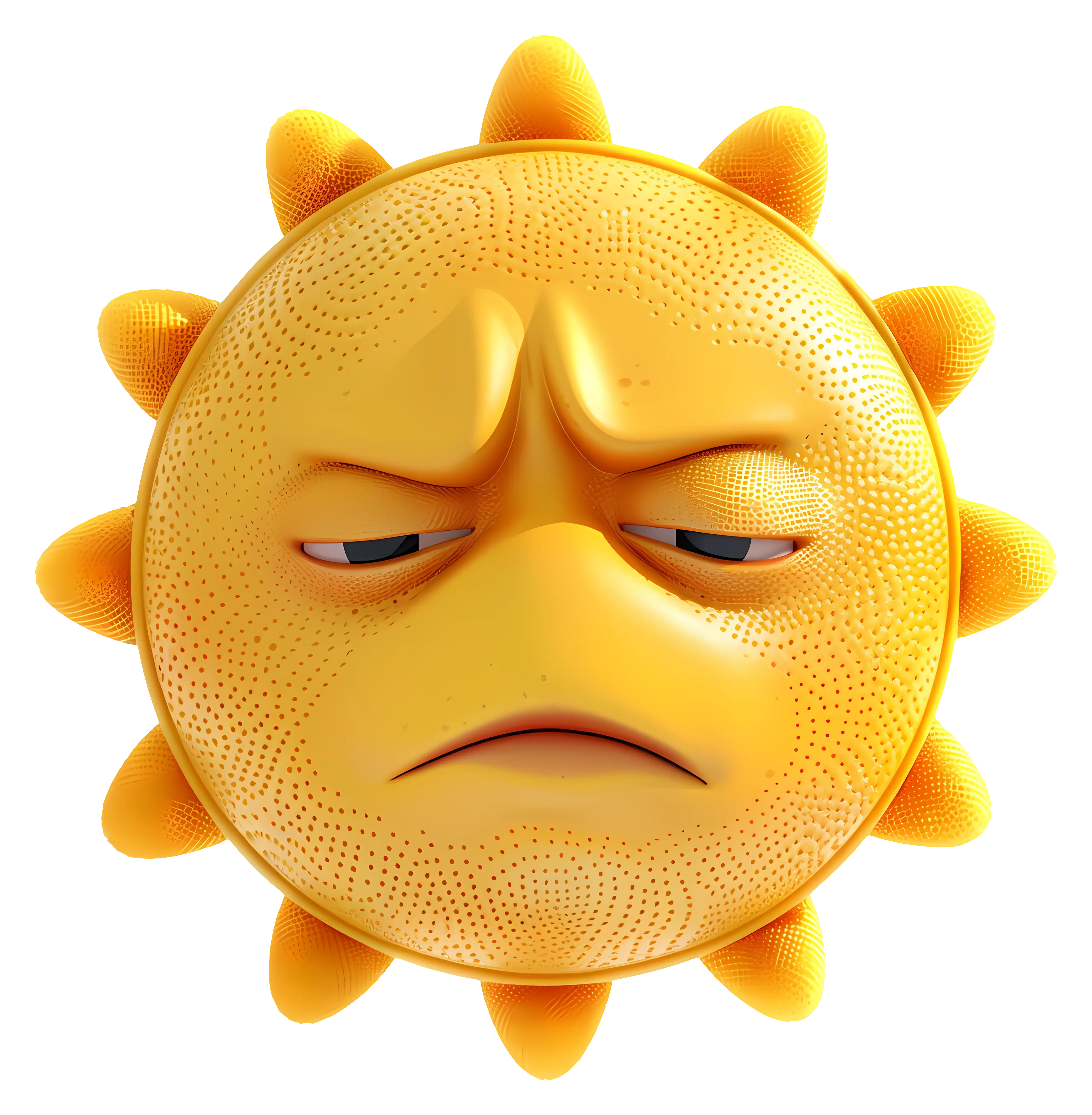 Frowning Cartoon Sun Illustration