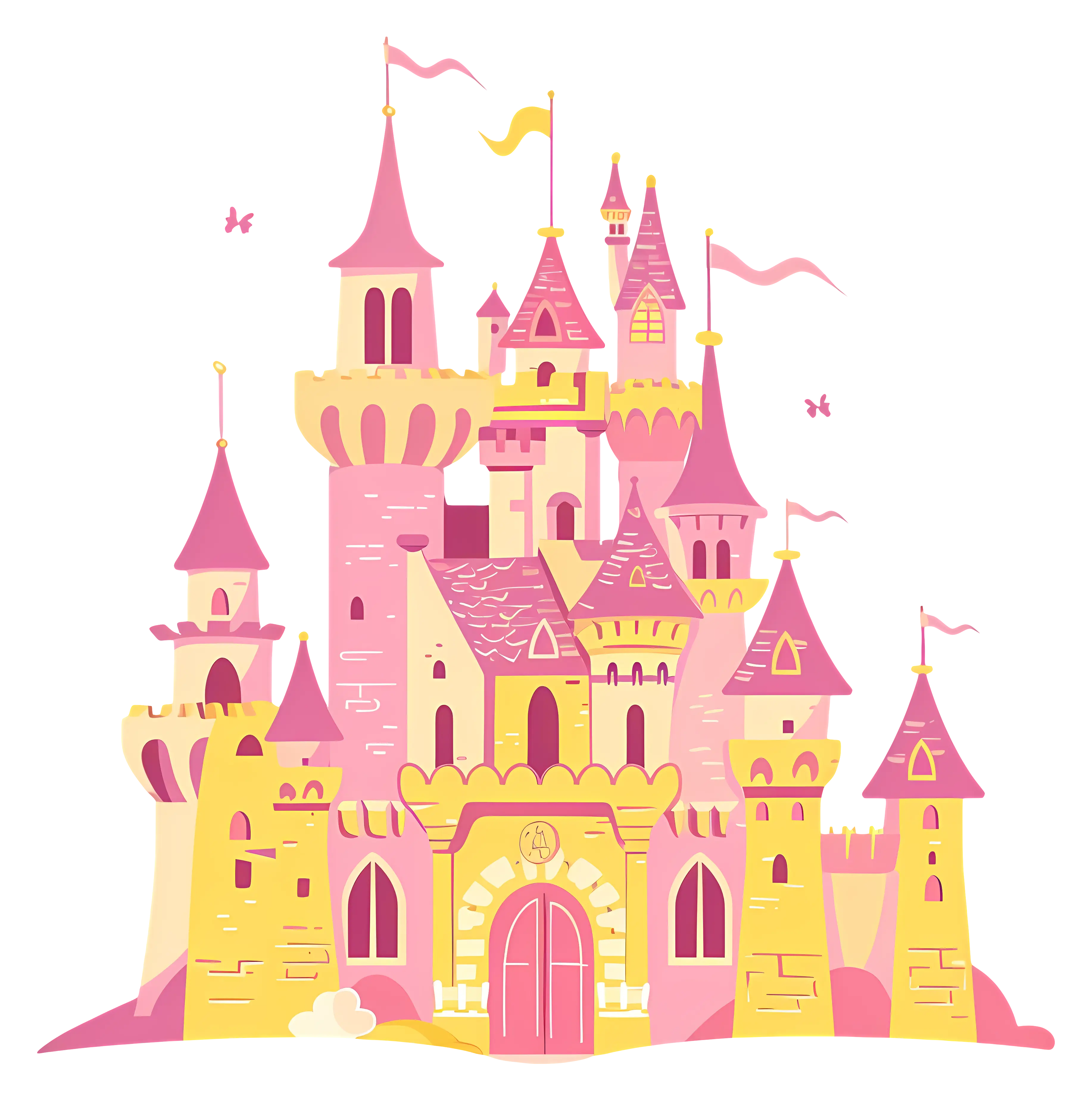 Fantasy Pink and Yellow Castle