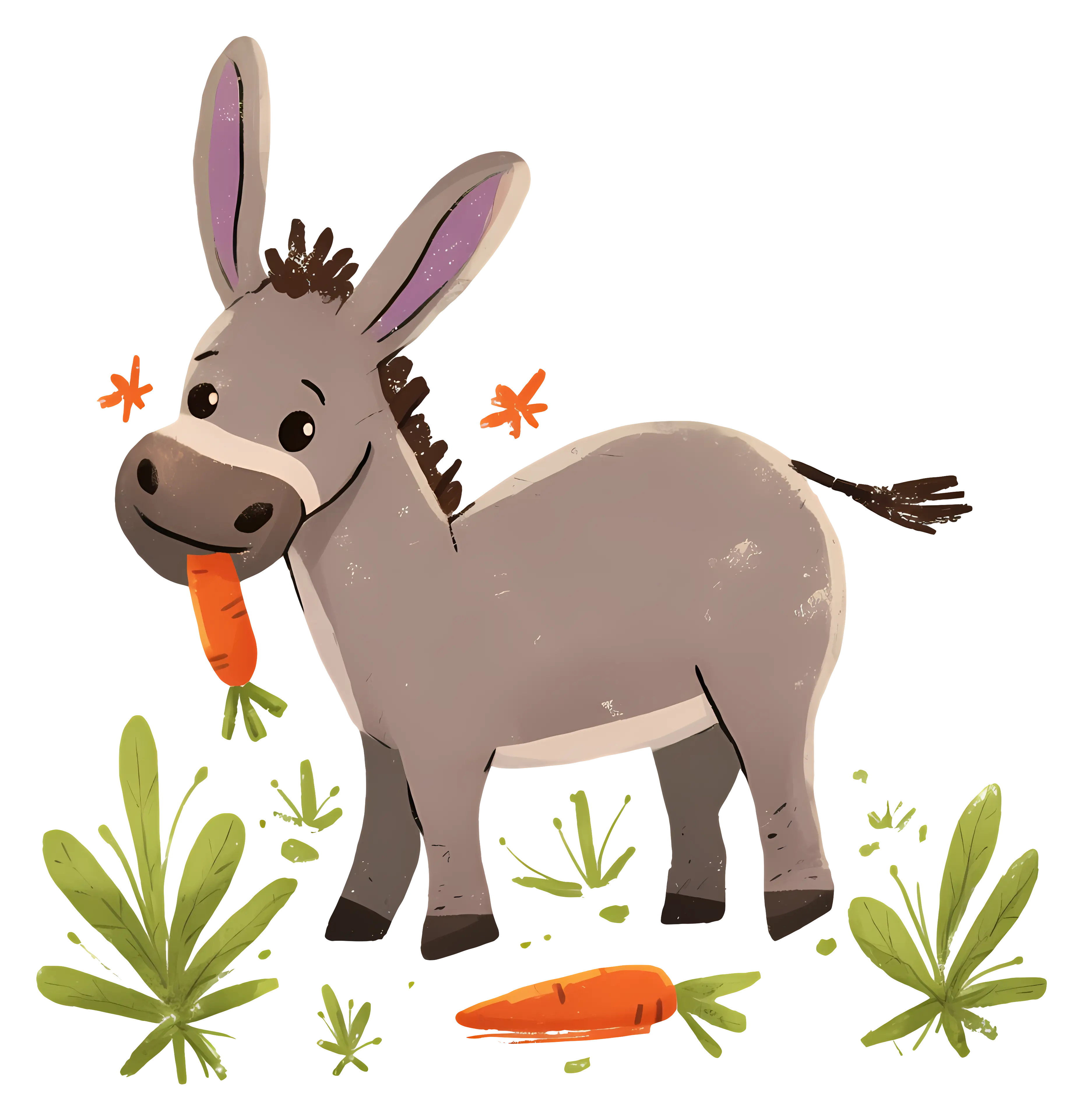 Gray Donkey with Carrot