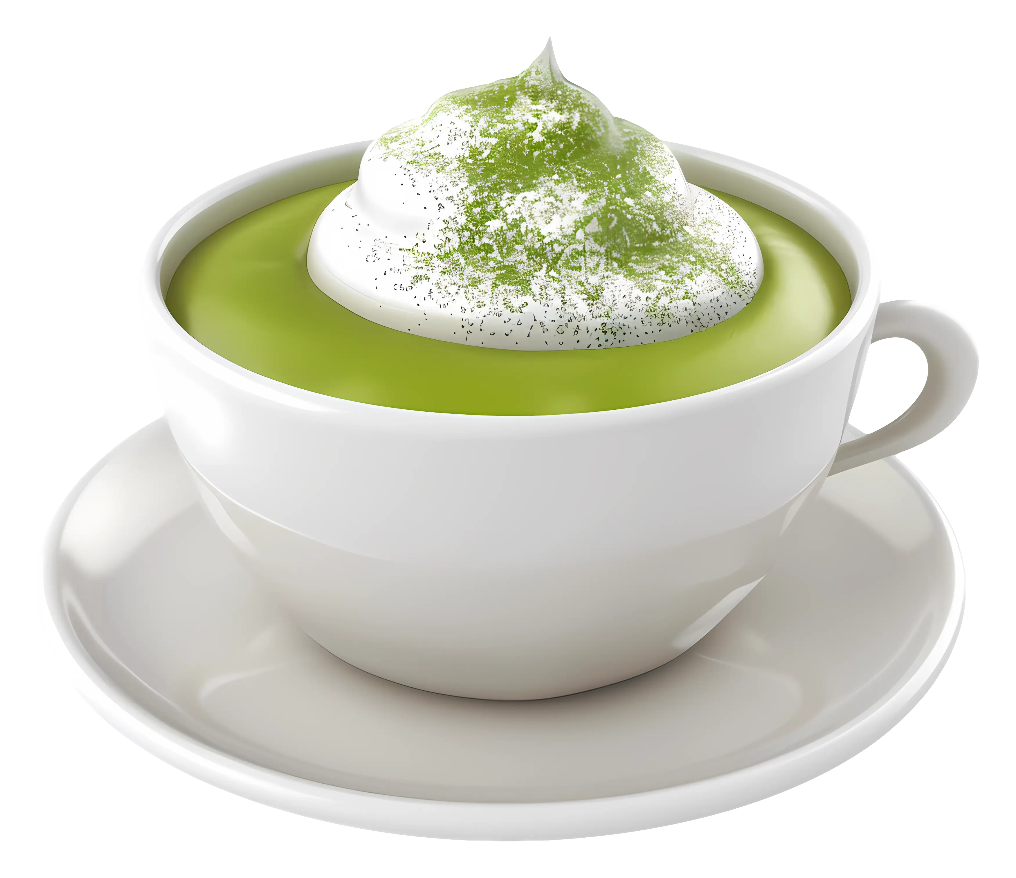 Matcha Latte with Whipped Cream Illustration