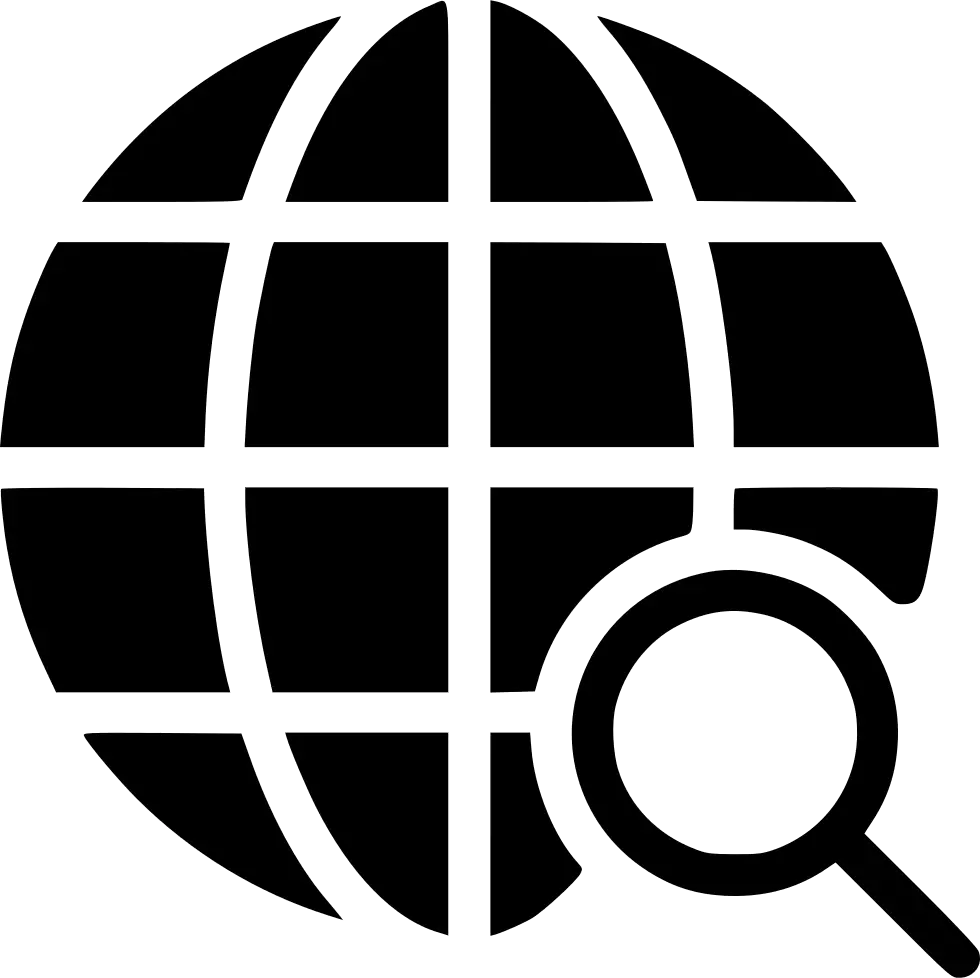 Search Globe Icon for Global Exploration
