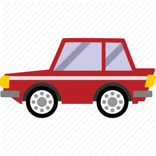 Cartoon Style Red Car Illustration