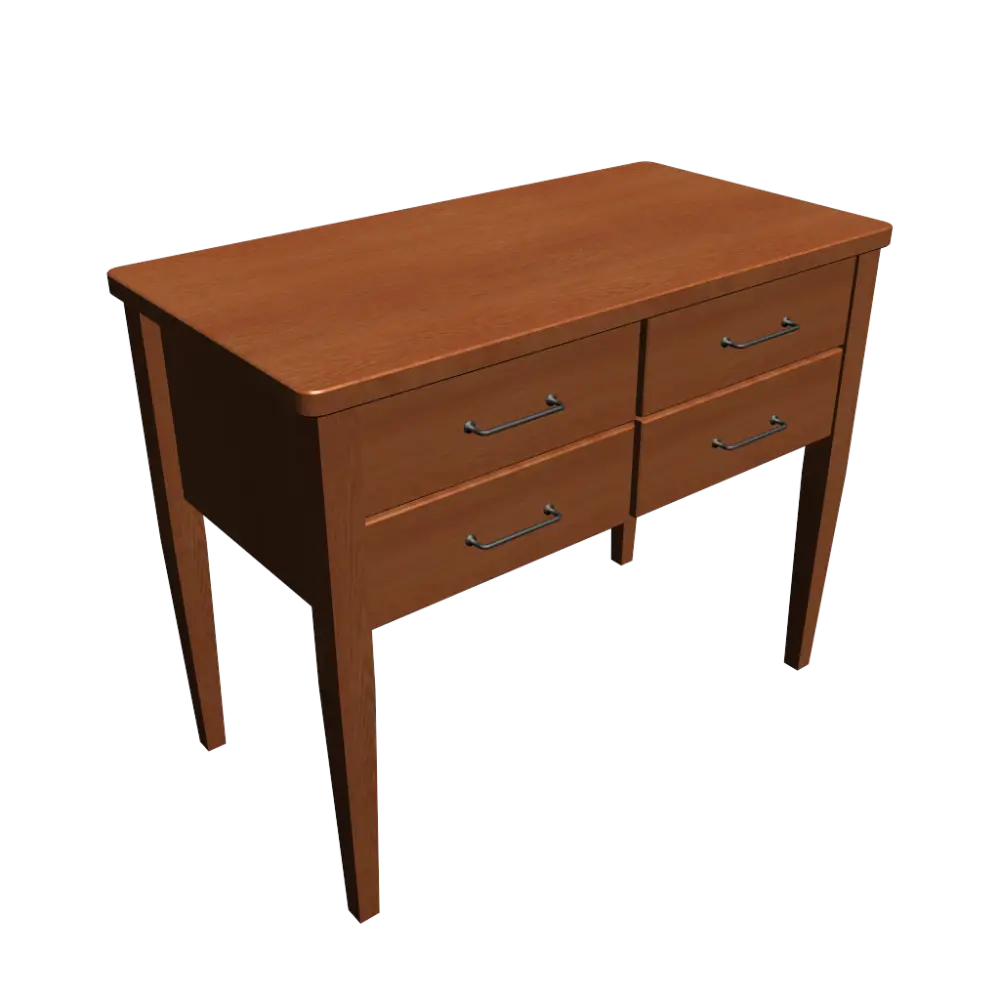 Brown Wooden Desk with Drawers