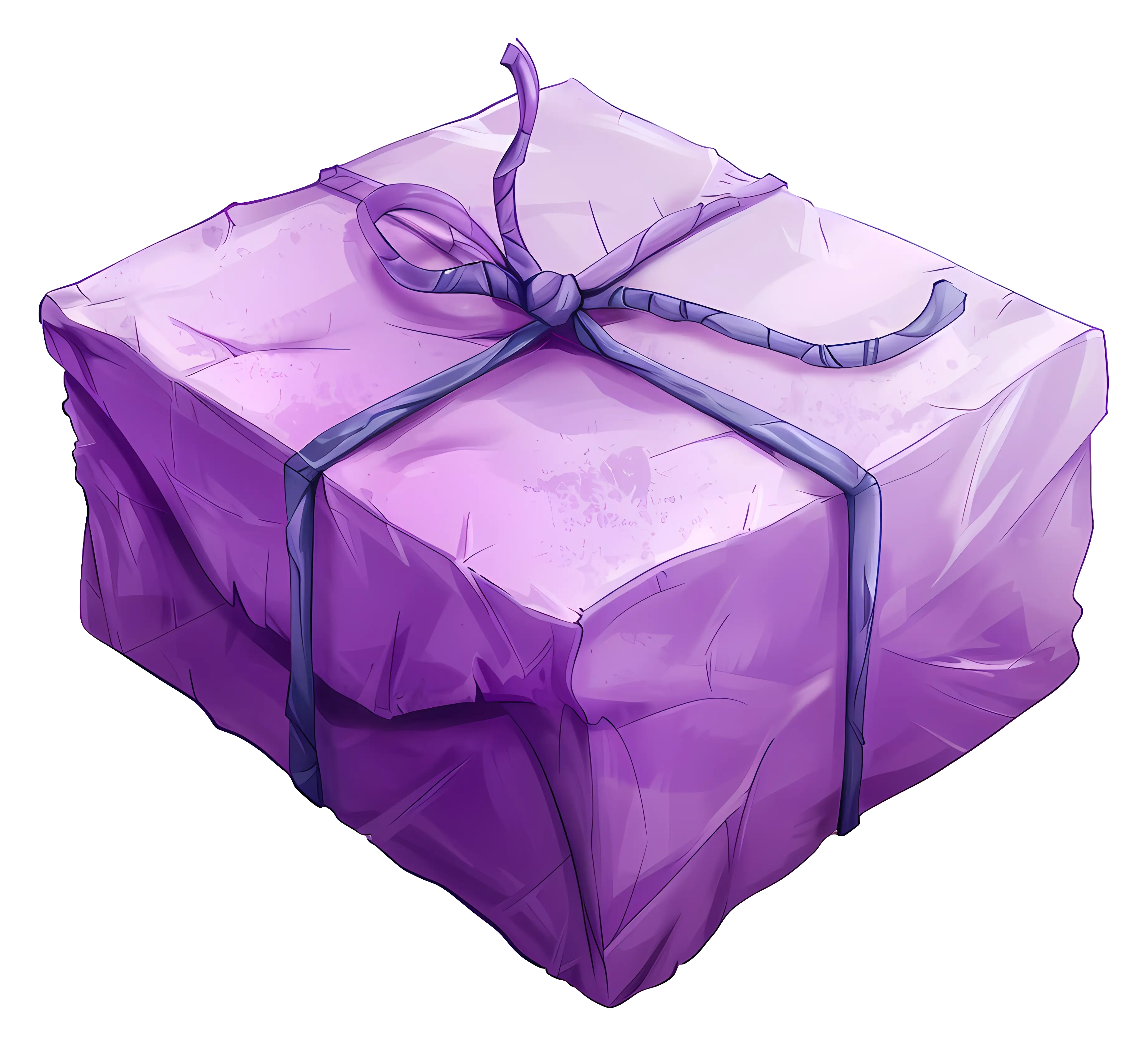 Purple Gift Box with Ribbon