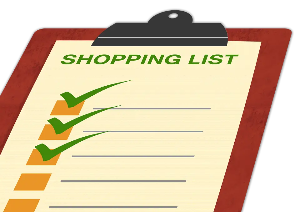 Shopping List on a Clipboard