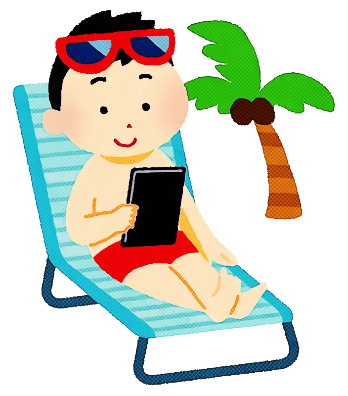 Person Relaxing on Vacation with Tablet