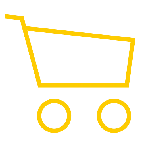 Yellow Outline of a Shopping Cart