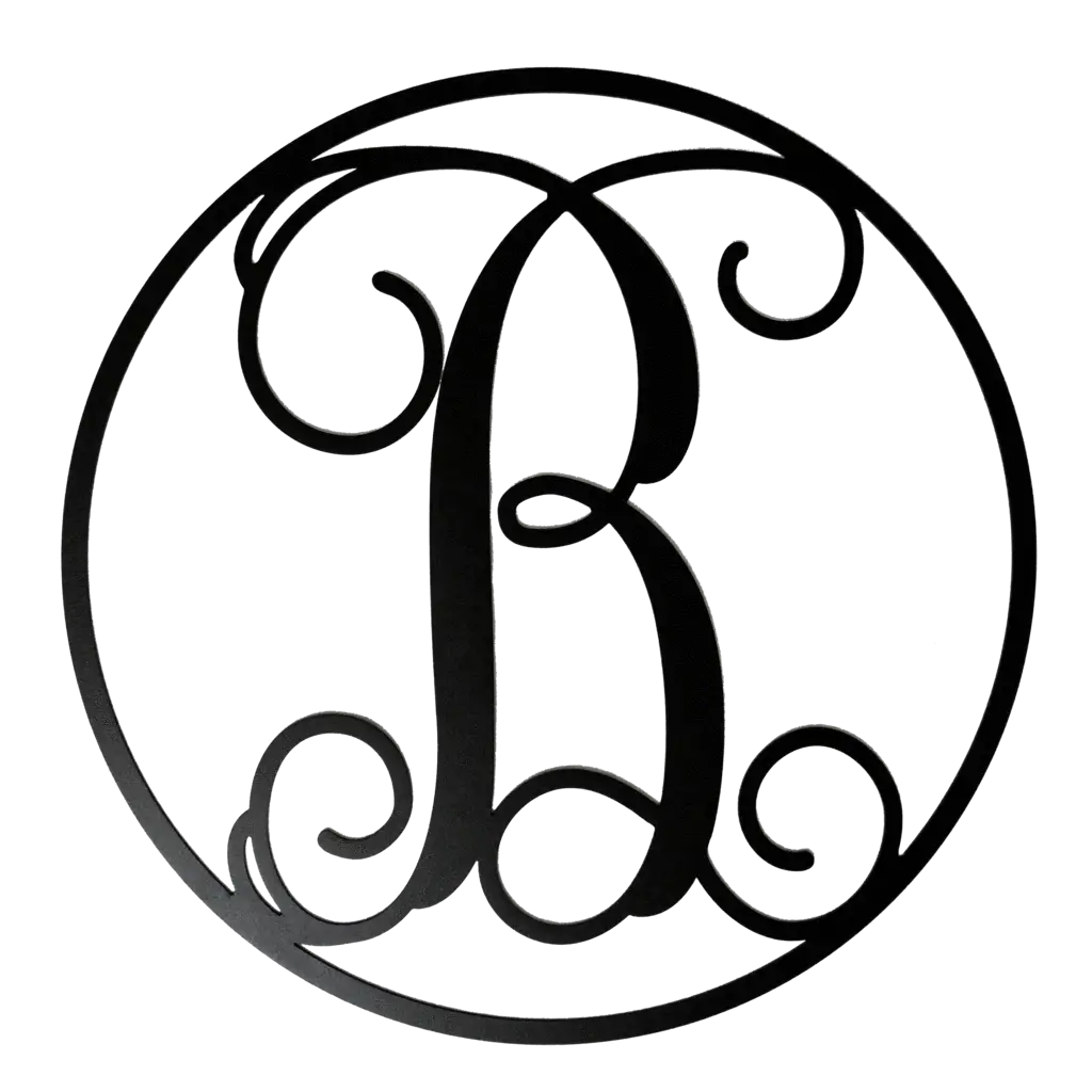 Decorative Letter B in Circular Frame