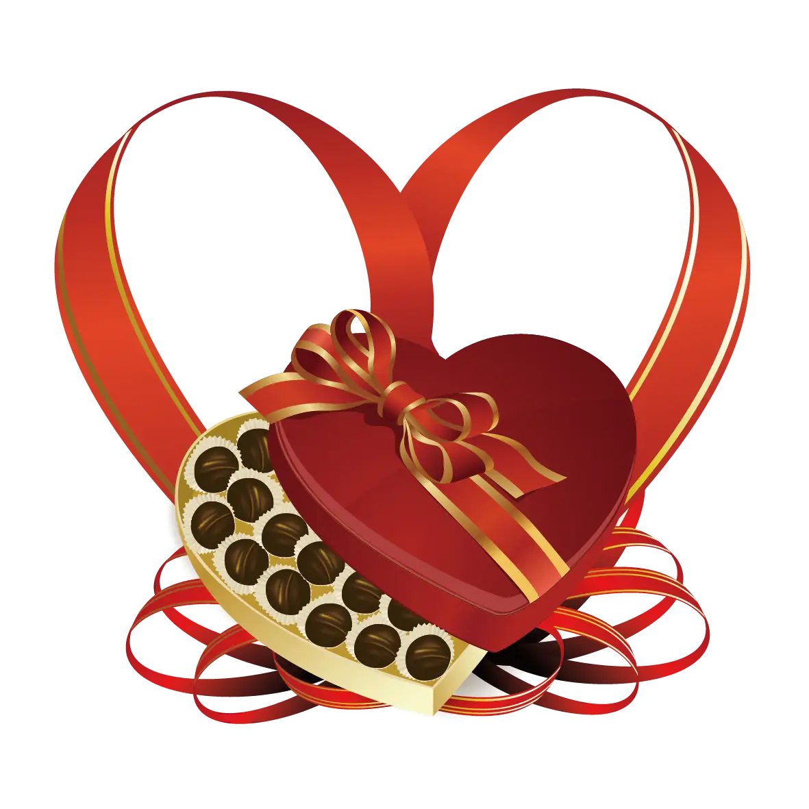 Heart Chocolate Box with Ribbon