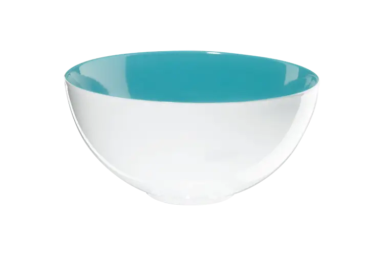White and Turquoise Bowl for Tableware