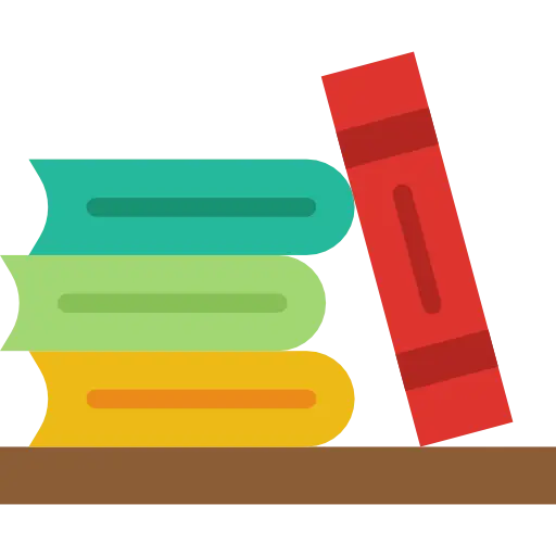 Colorful Stack of Books on a Shelf