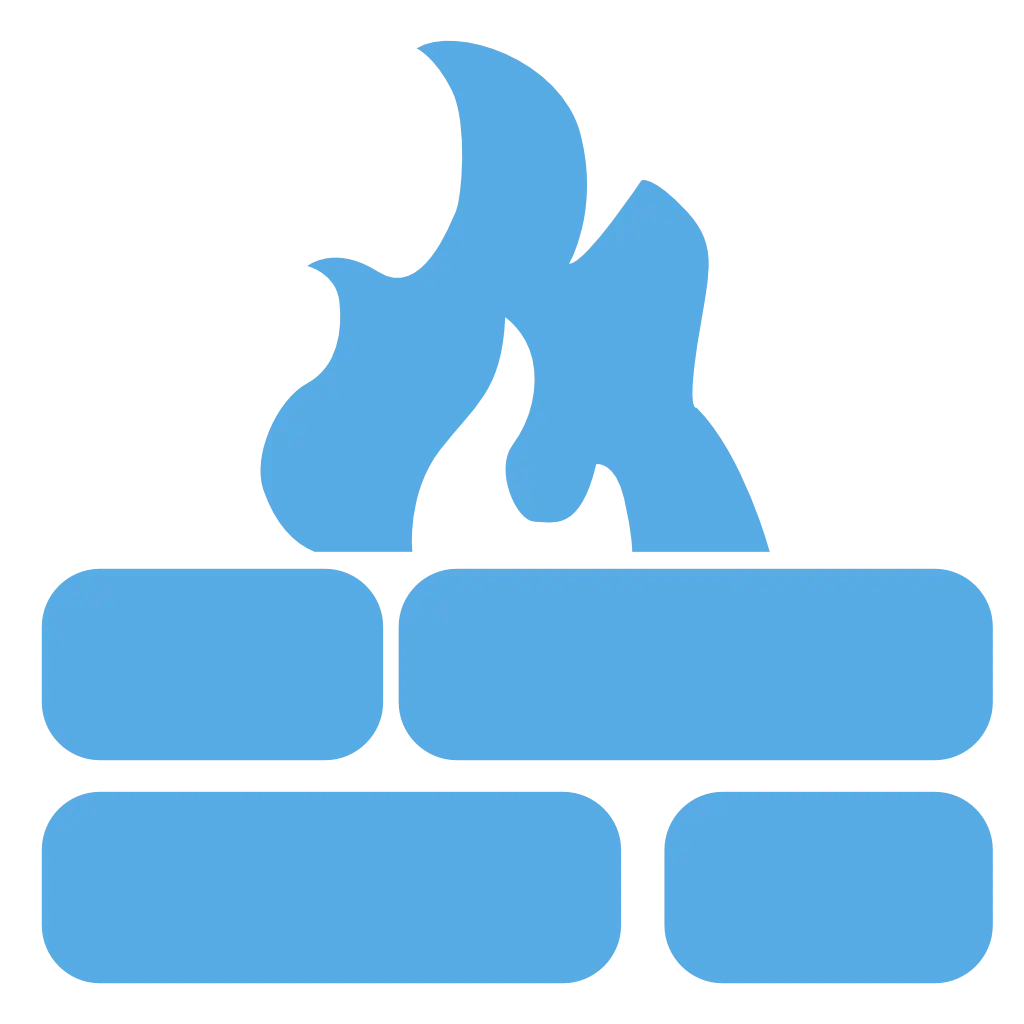 Blue Firewall Technology Icon