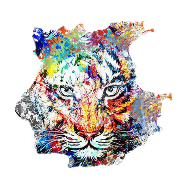 Colorful Abstract Tiger Art