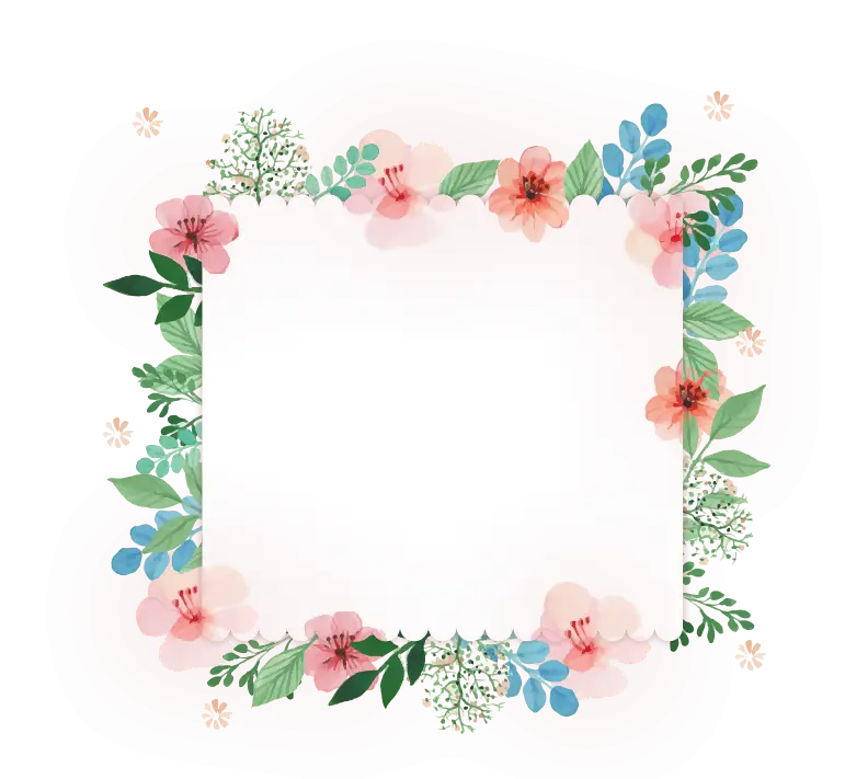 Delicate Floral Frame with Bright Colors
