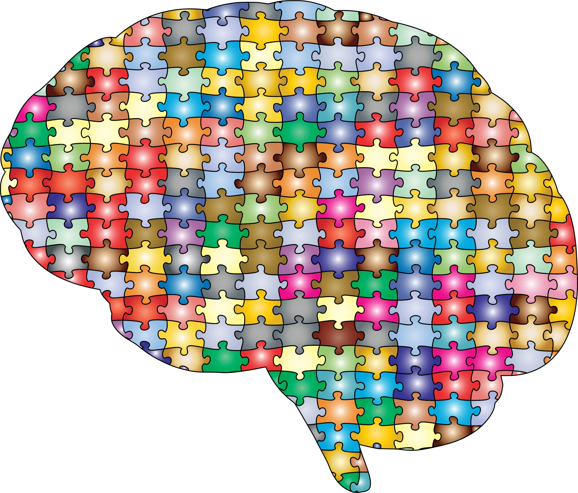 Colorful Brain Puzzle Illustration for Education