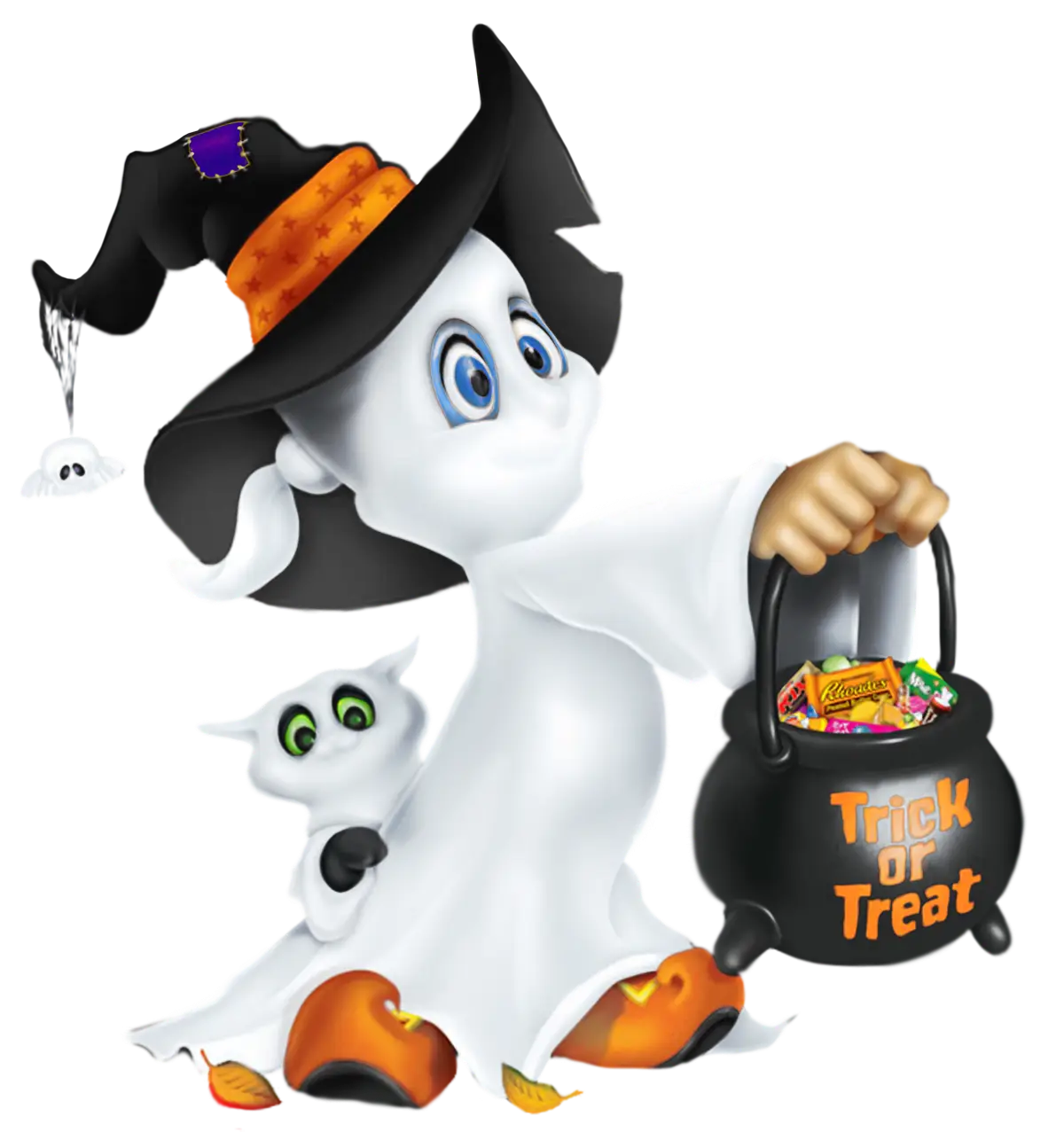 Ghost Trick or Treat Cartoon