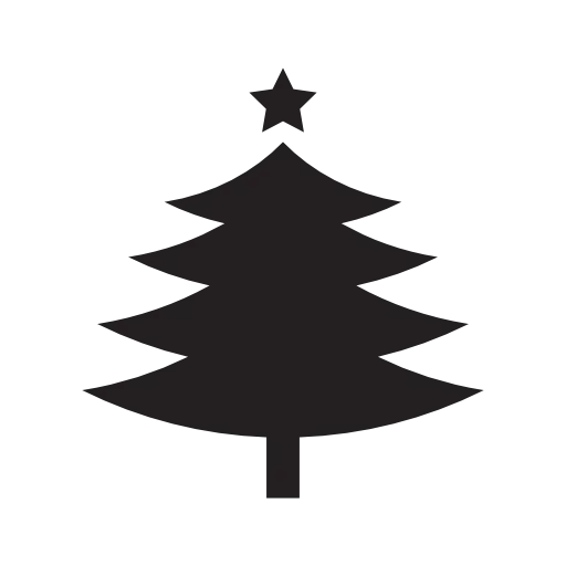 Black Festive Christmas Tree Silhouette