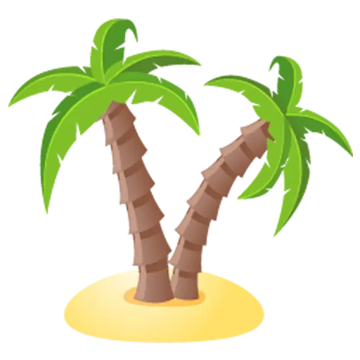 Two Cartoon Palm Trees on Sand Illustration