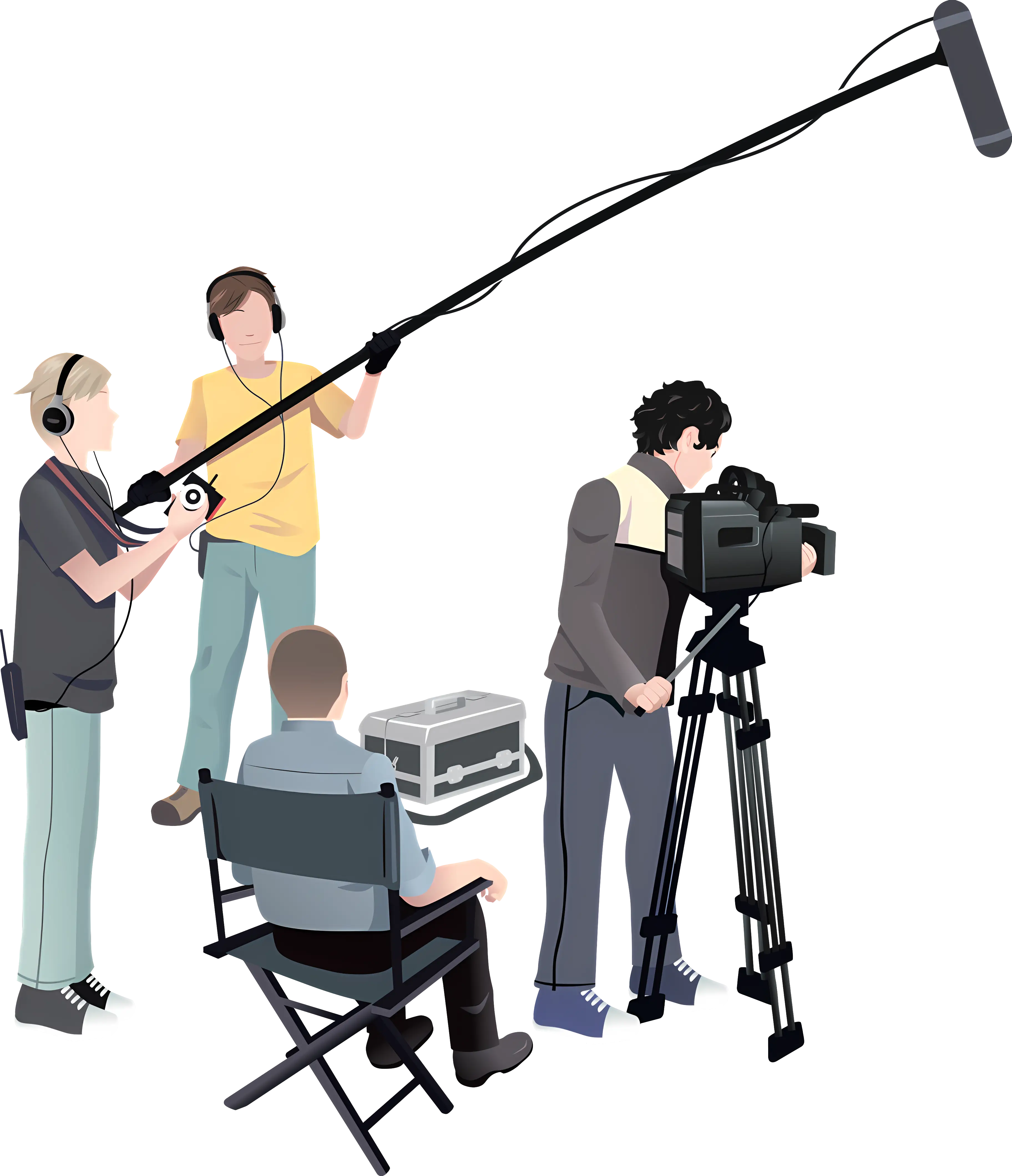 Film Production Crew Working on Set