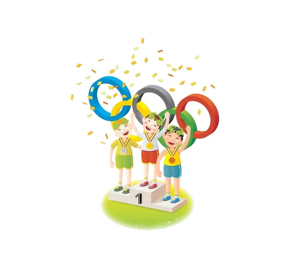 Winners on Podium with Medals