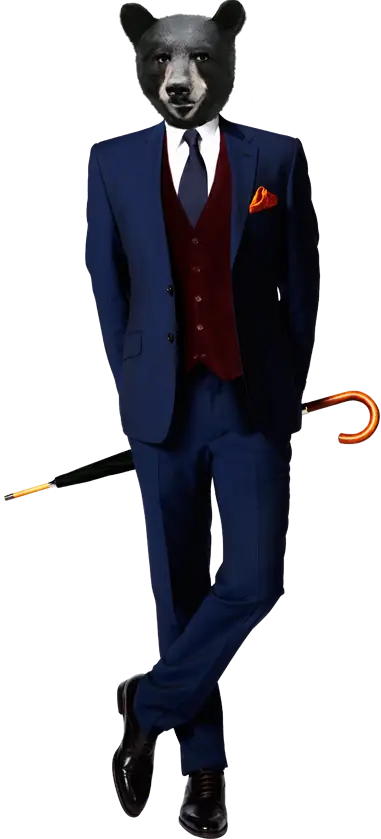 Bear in Formal Suit Illustration