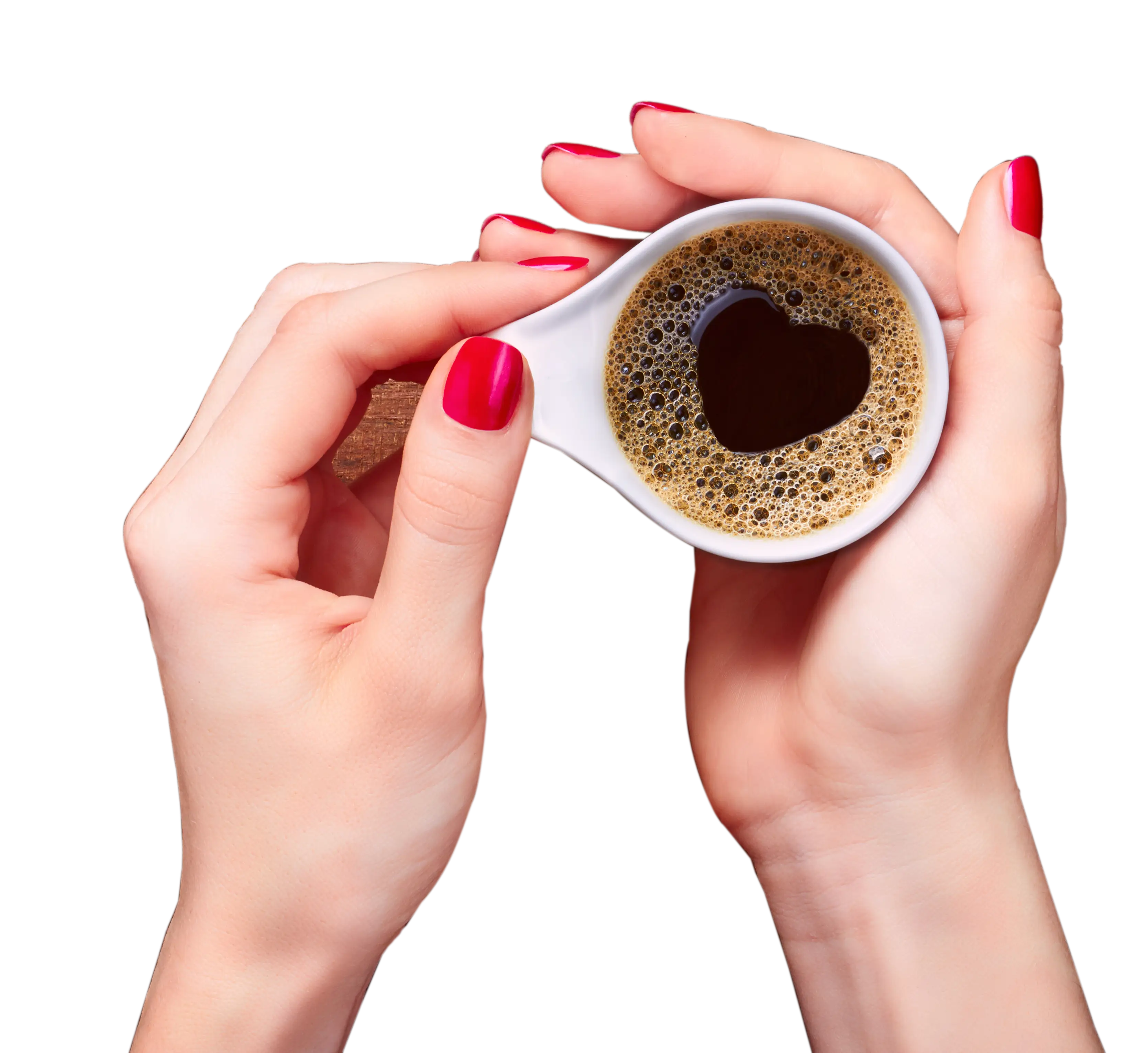 Hands Holding Coffee Cup with Heart