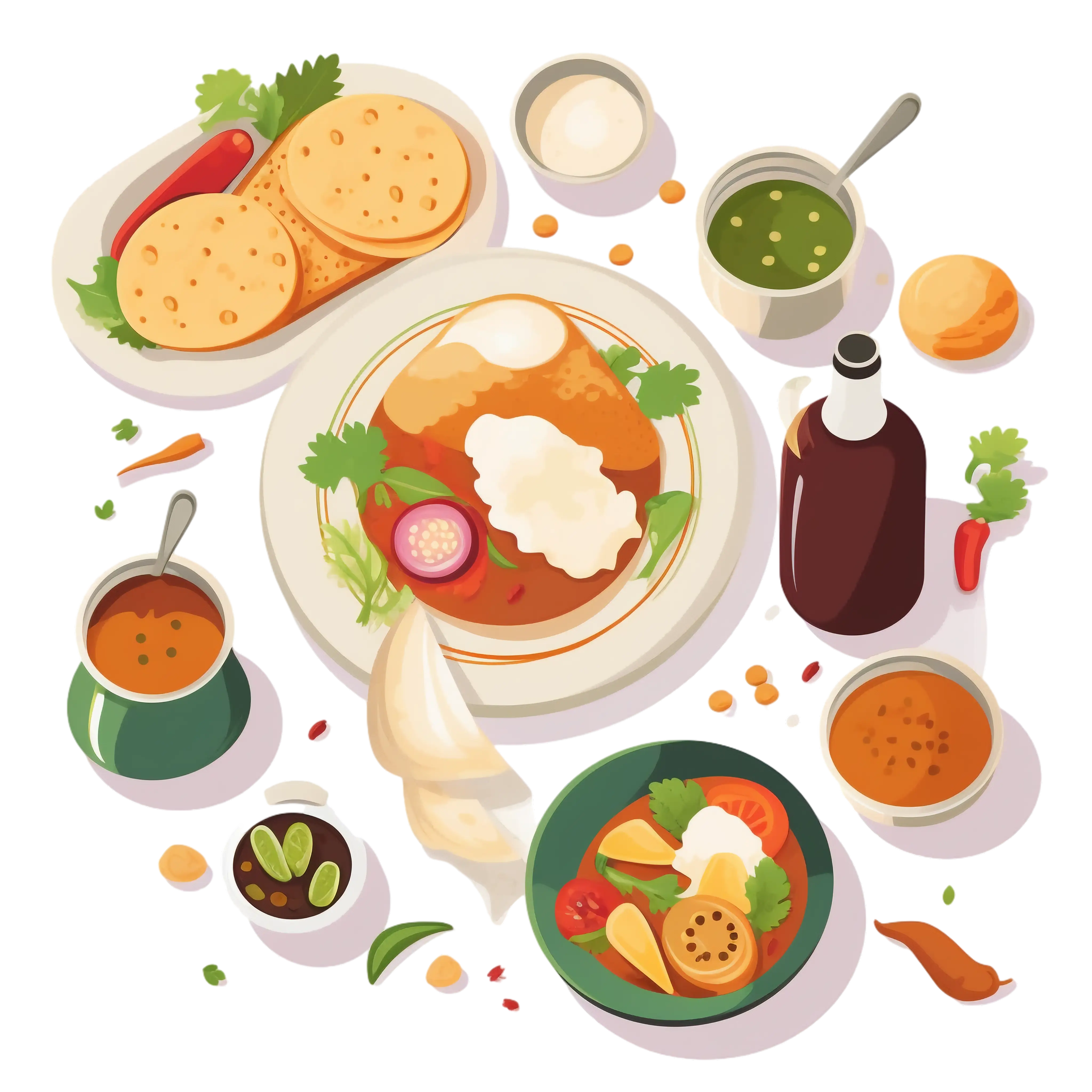 Delicious Indian Food Platter with Diverse Dishes