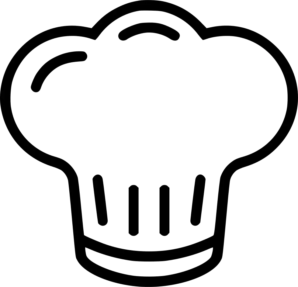 Chef Hat Outline Icon for Culinary Design