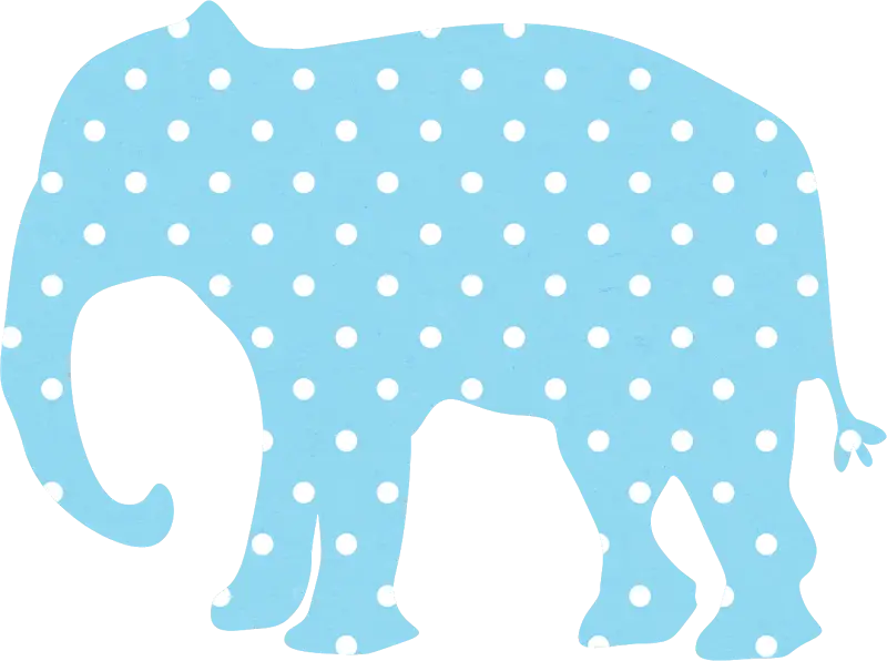 Polka Dot Elephant Graphic in Blue