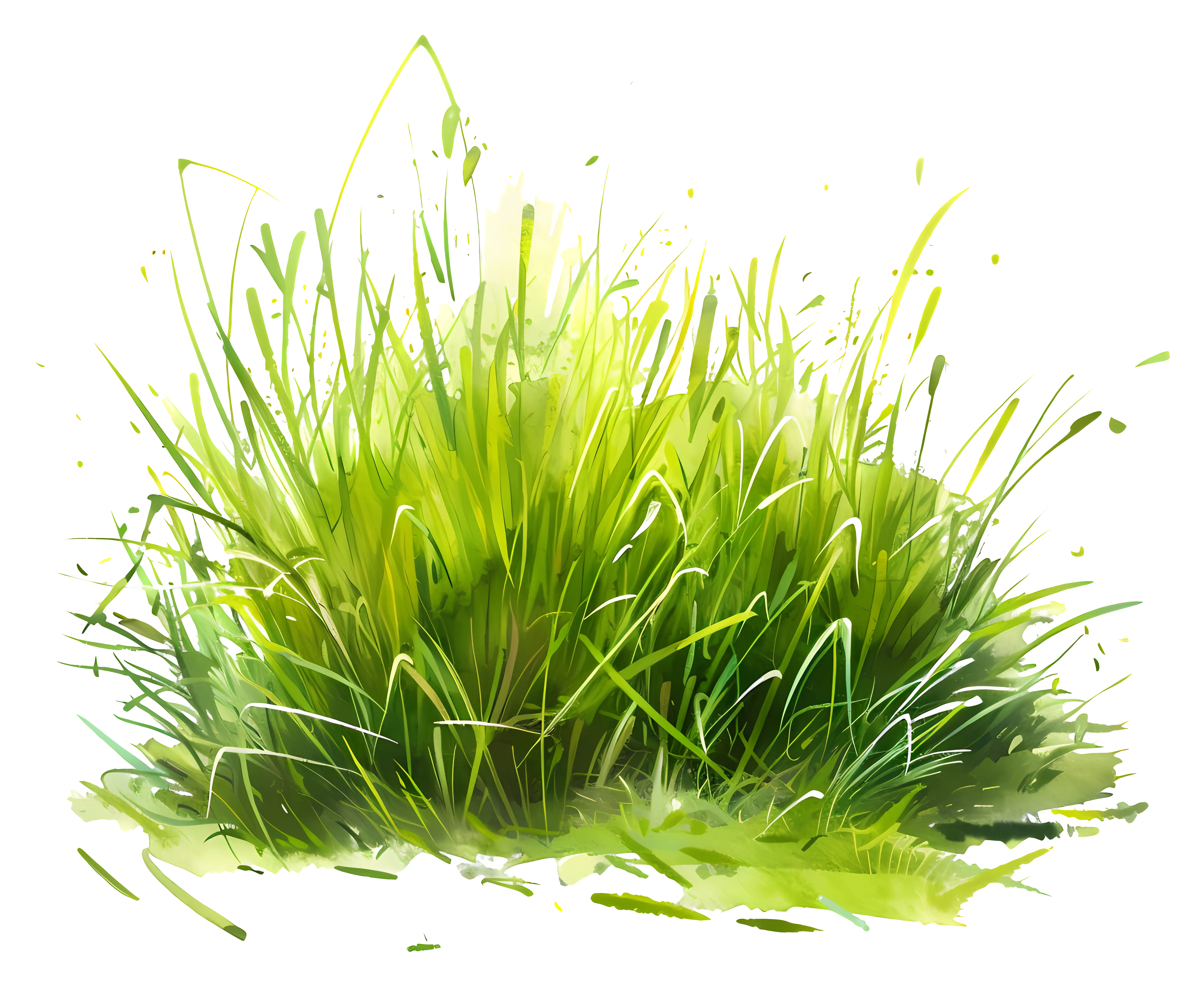 Vivid Green Grass Illustration with Natural Style