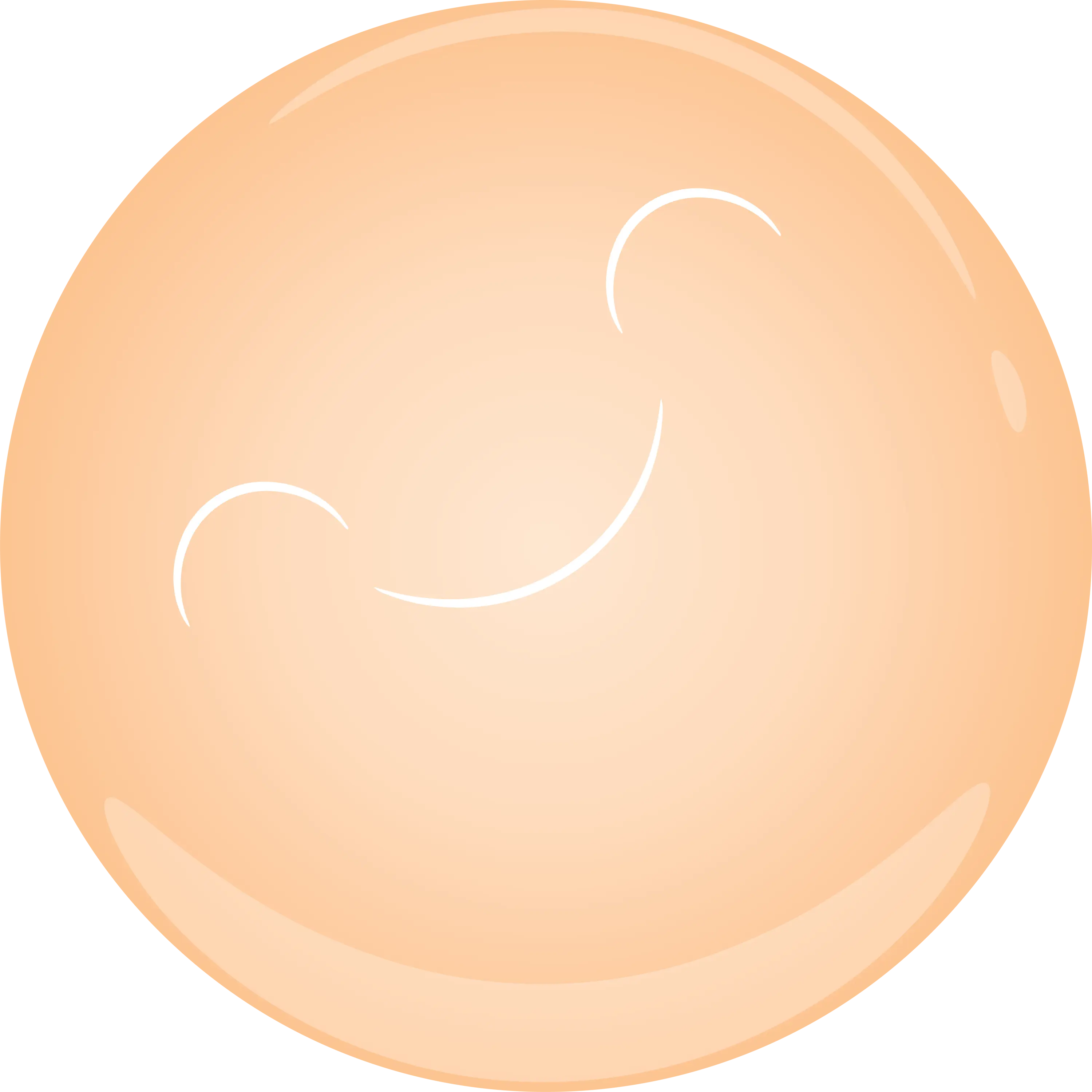 Smiling Orange Sphere with Cheerful Expression