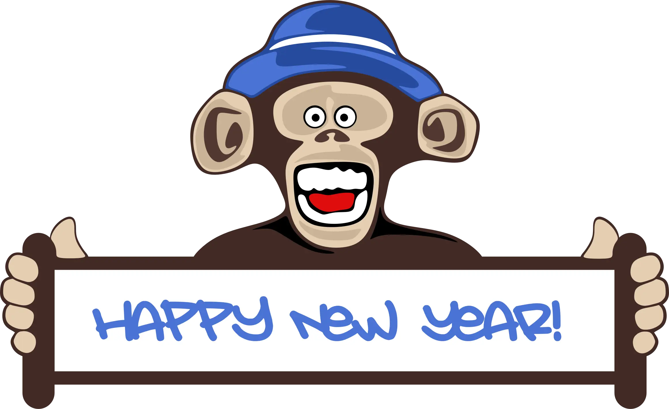 Happy New Year Monkey Cartoon