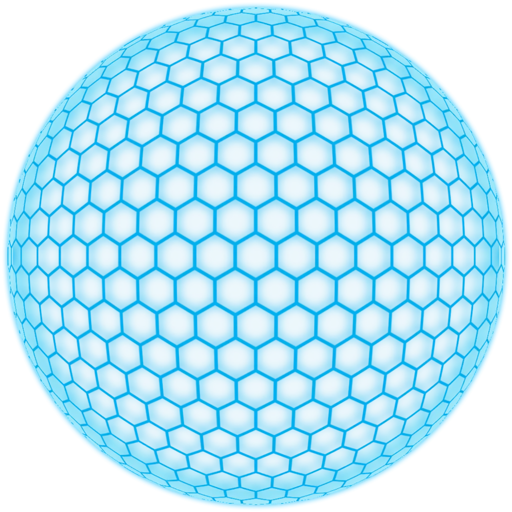 Blue Hexagonal Pattern Sphere