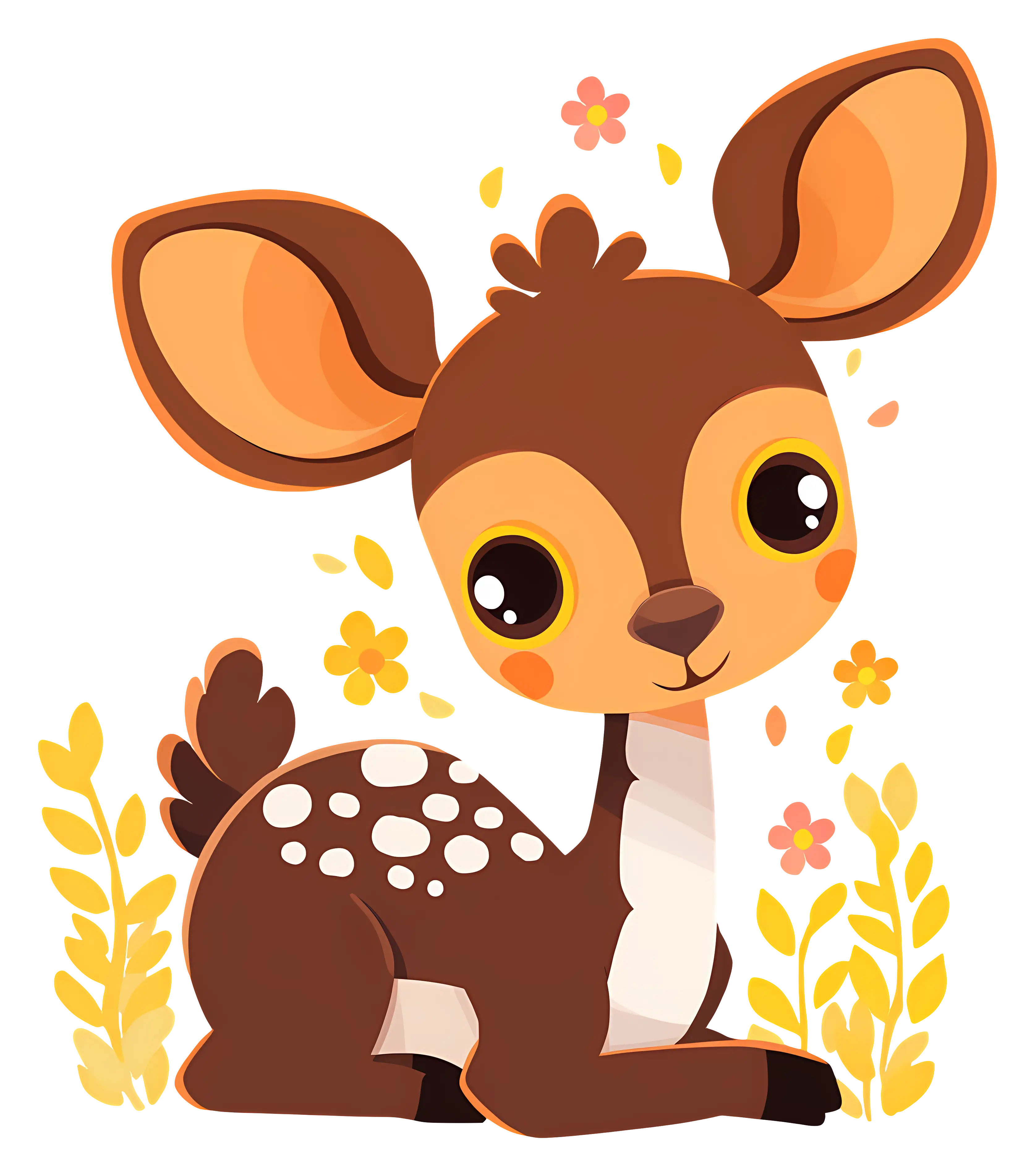 Adorable Baby Deer Cartoon Illustration