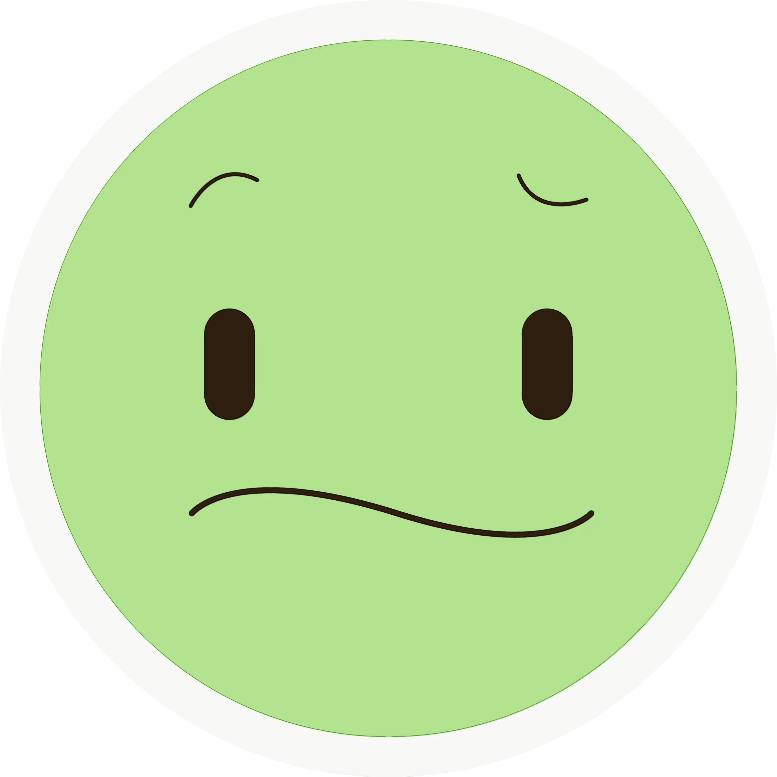 Green Sad Face Emoji Illustration