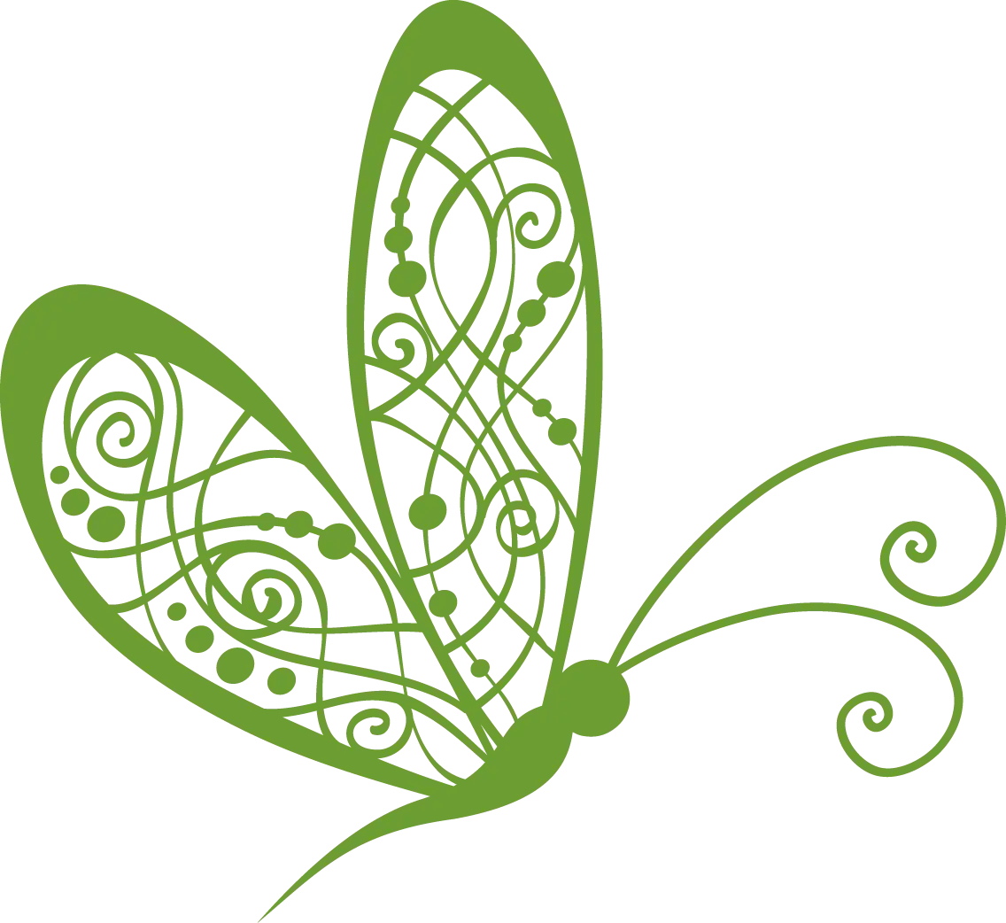 Green Butterfly with Intricate Wings