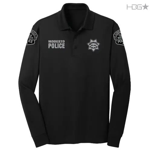 Black Modesto Police Long Sleeve Shirt